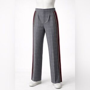 Zara Plaid Side-Stripe Wide Leg Trousers – Size L